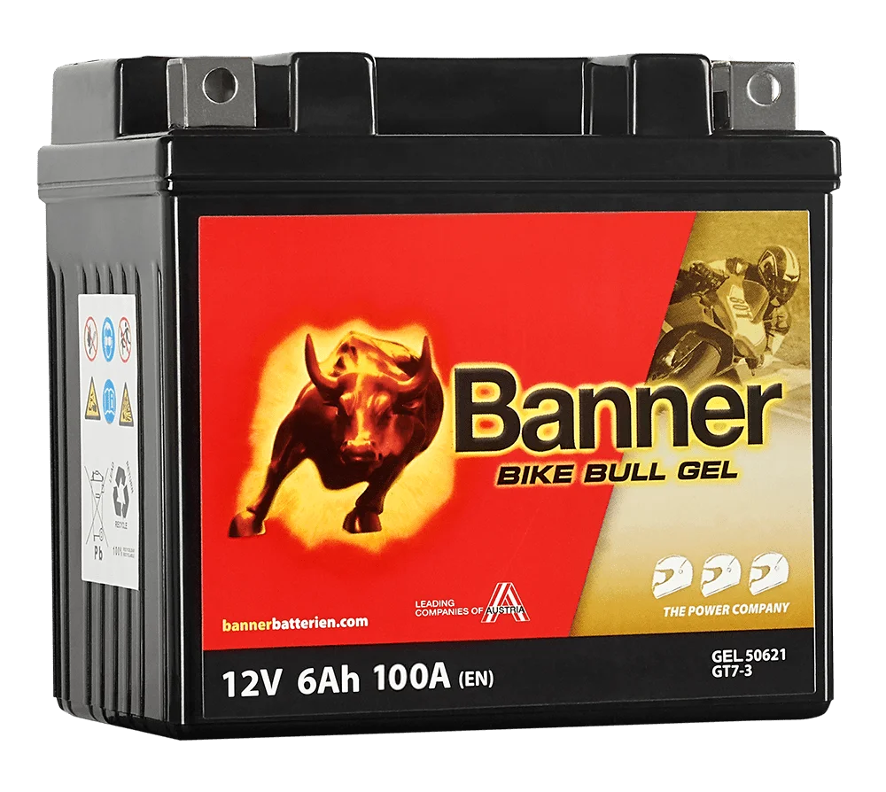 12V 6Ah 100A Banner Bike Bull GEL 50621 Motorradbatterie GT7-3