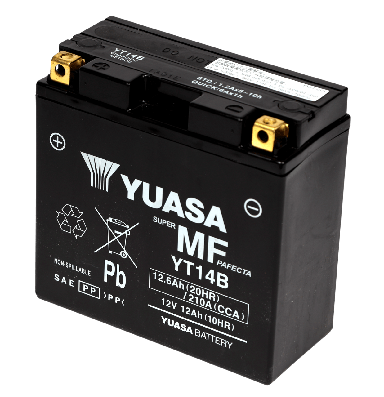 12V 12Ah 210A Yuasa YT14B YT14B-BS AGM Motorradbatterie