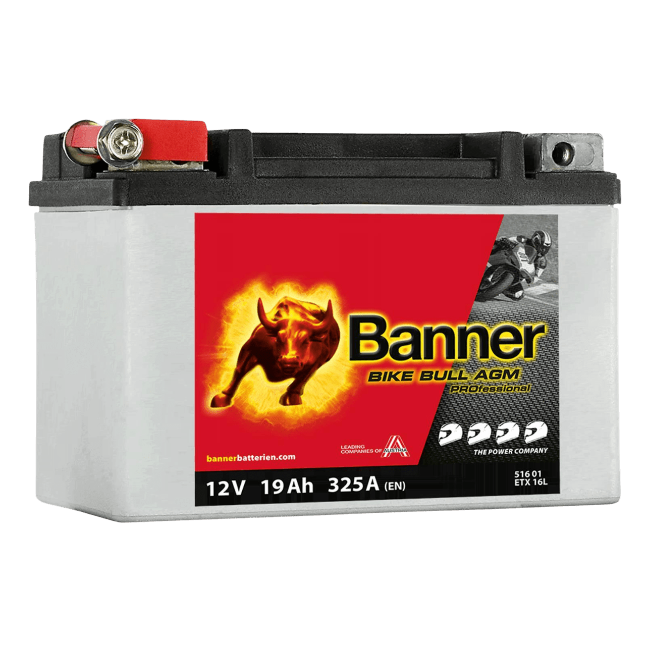 12V 8Ah 120A Banner Bike Bull AGM PRO 50901 Motorradbatterie ETX9