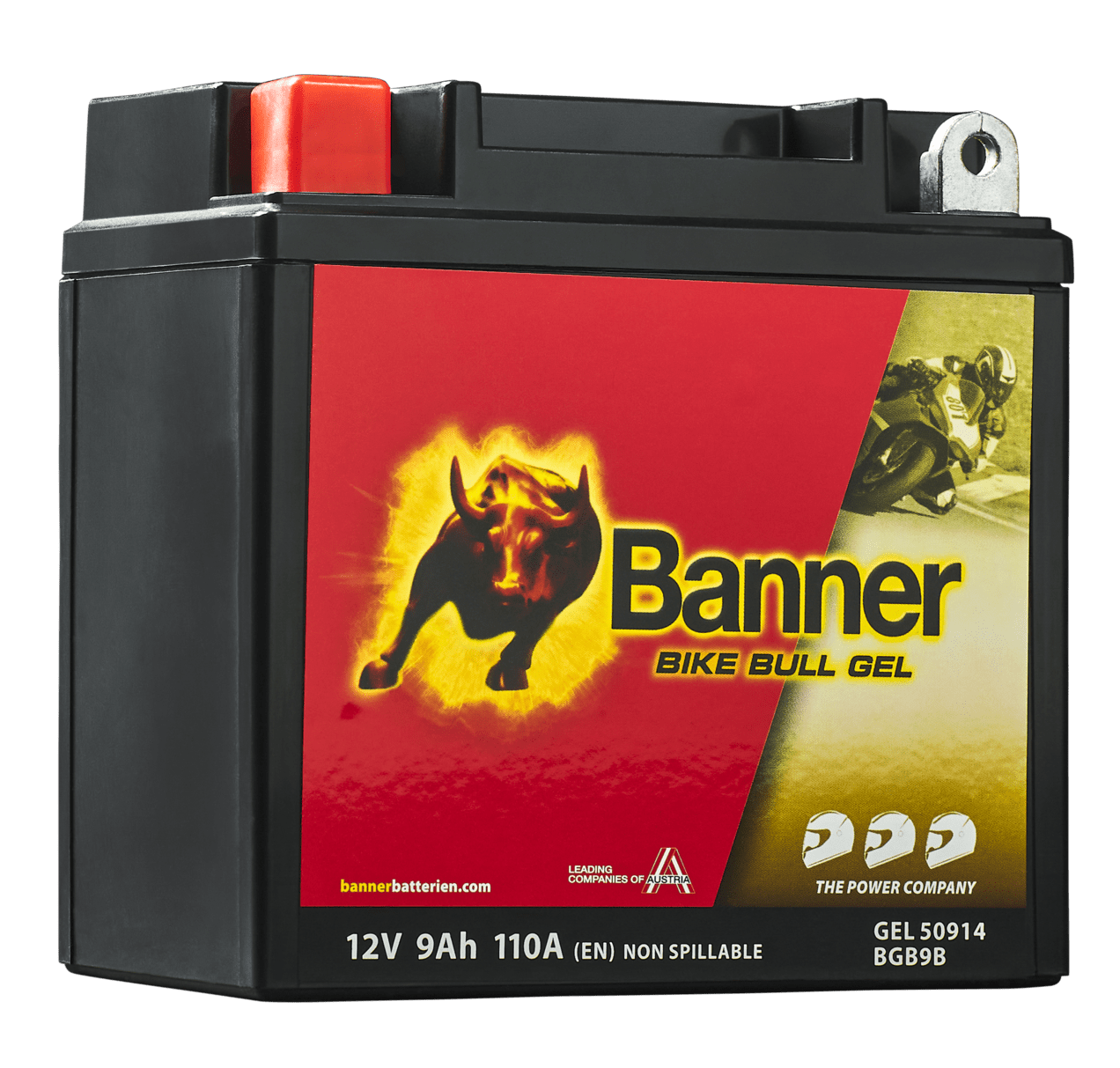 12V 9Ah 110A Banner Bike Bull GEL 50914 Motorradbatterie BGB9B