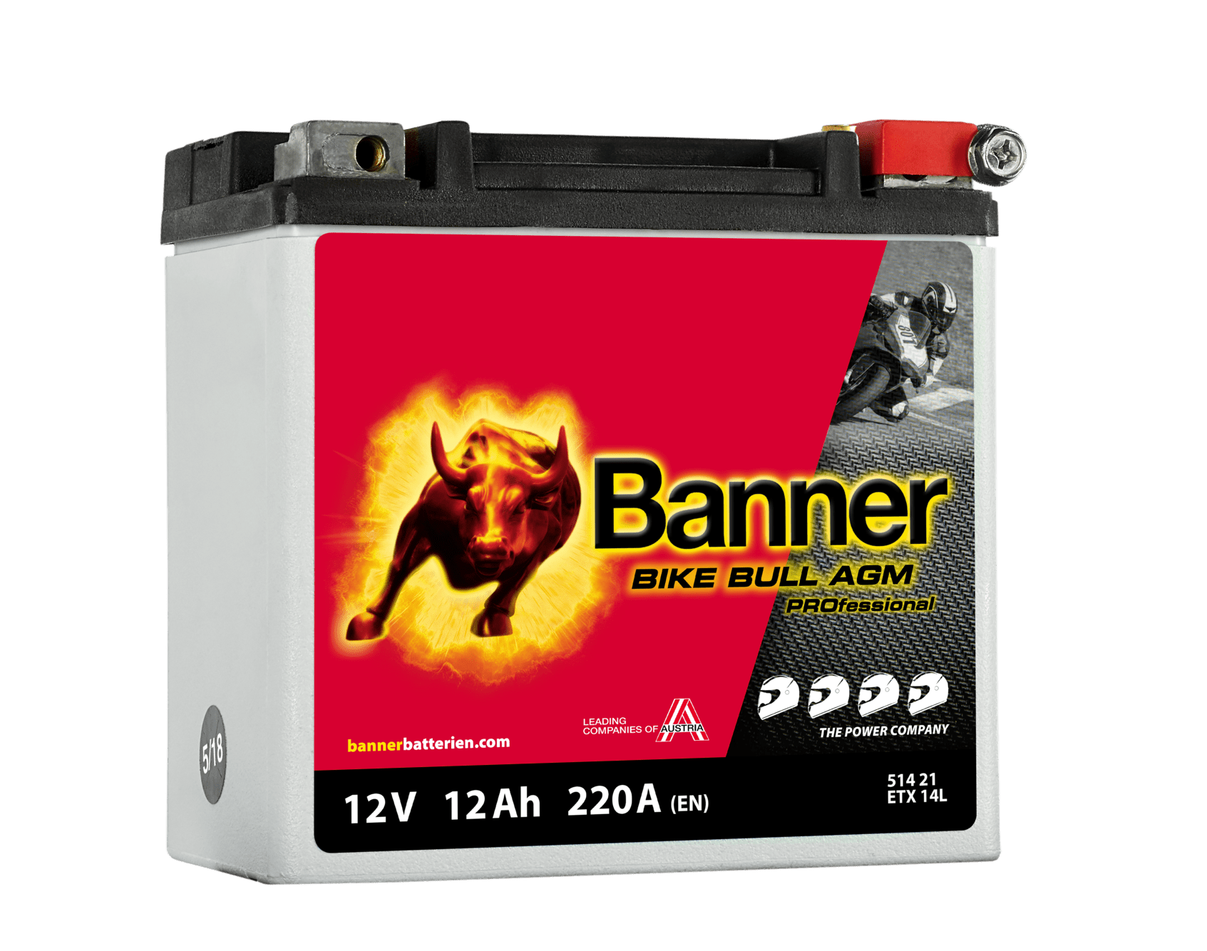 12V 12Ah 220A Banner Bike Bull AGM PRO 51421 Motorradbatterie ETX14L