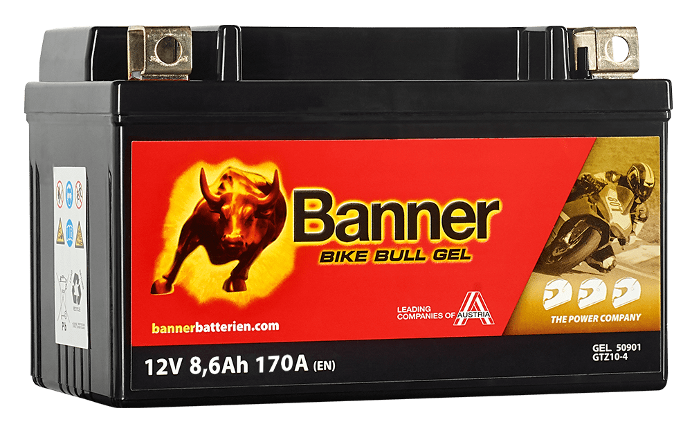 12V 9Ah 175A Banner Bike Bull GEL 50901 Motorradbatterie GTZ10-4