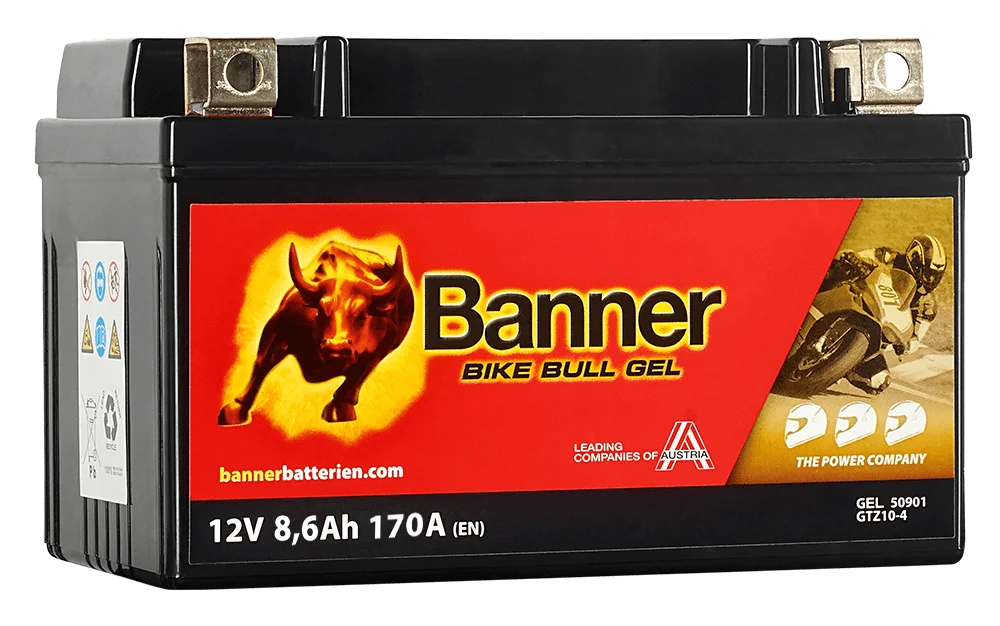12V 9Ah 175A Banner Bike Bull GEL 50901 Motorradbatterie GTZ10-4