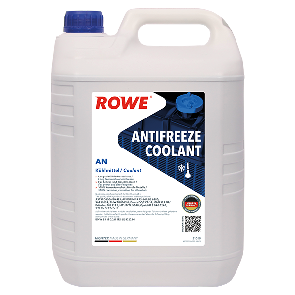 ROWE HIGHTEC ANTIFREEZE COOLANT AN Kühlerfrostschutz Konzentrat blau für G11 5 Liter