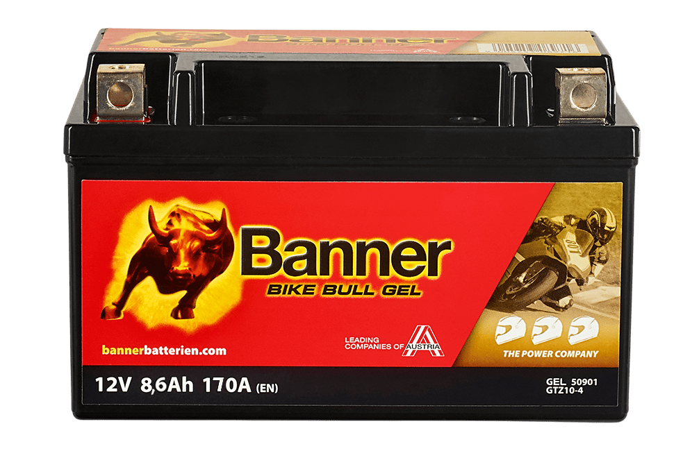 12V 9Ah 175A Banner Bike Bull GEL 50901 Motorradbatterie GTZ10-4