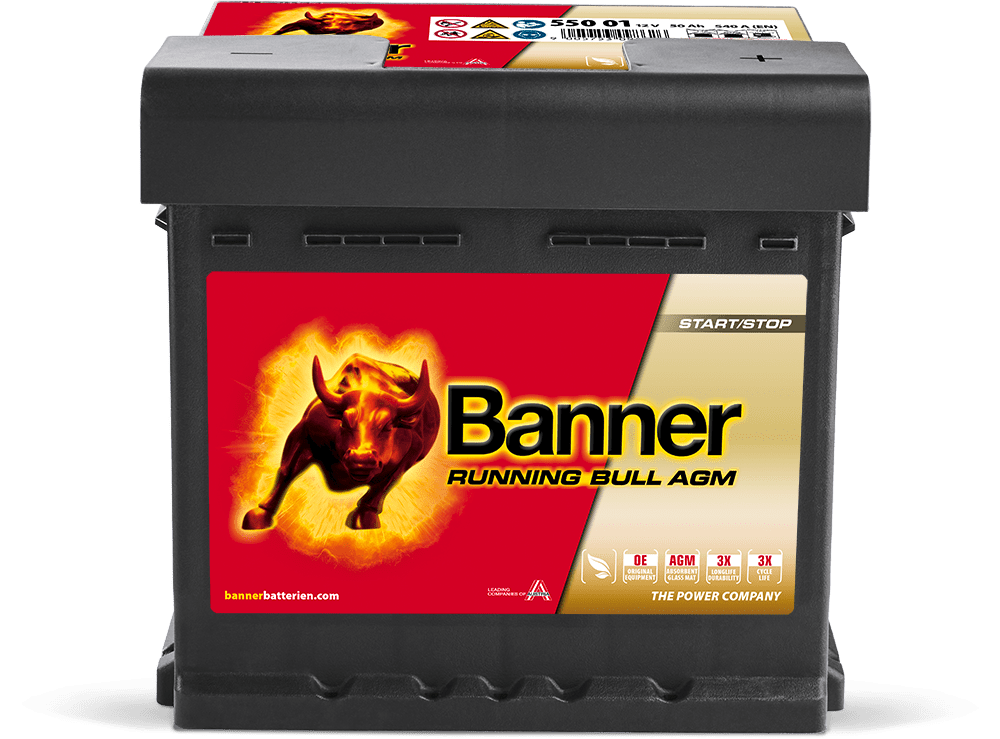 Banner Running Bull AGM 55001 50Ah Starterbatterie 12V 540A