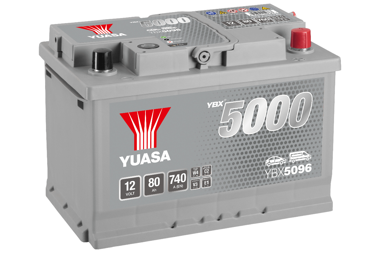 12V 80Ah 740A Yuasa YBX5096 Silver High Performance Batterie