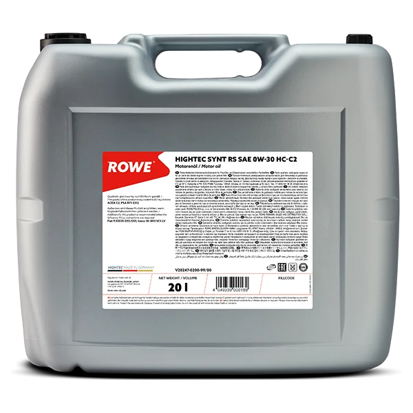 ROWE HIGHTEC SYNT RS SAE 0W-30 HC-C2 Motorenöl 20 Liter