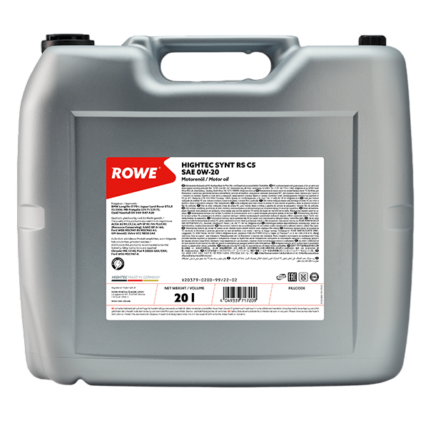 20379-0200-99-ROWE HIGHTEC SYNT RS C5 SAE 0W-20 Motorenöl 20 Liter