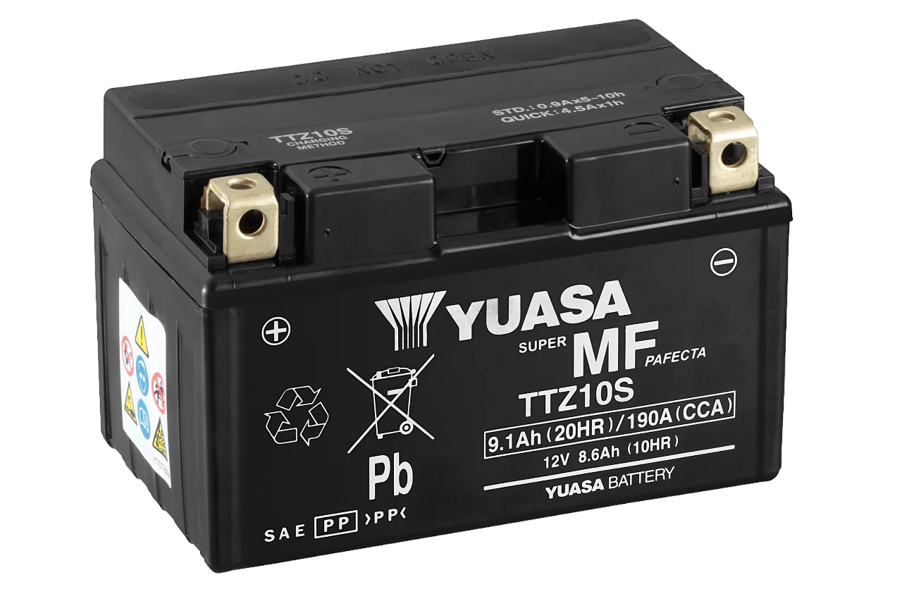 12V 8,6Ah 190A Yuasa TTZ10S / TTZ10S-BS AGM Motorradbatterie