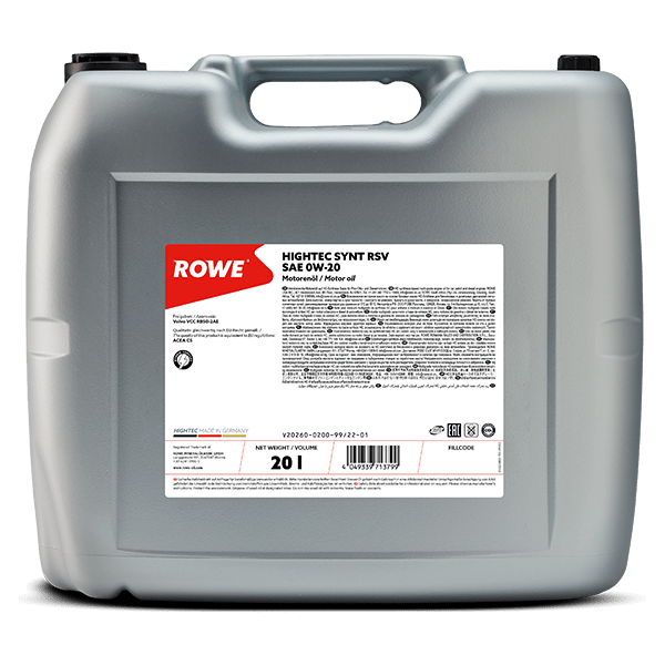 20260-0200-99-ROWE HIGHTEC SYNT RSV SAE 0W-20 Motorenöl 20 Liter