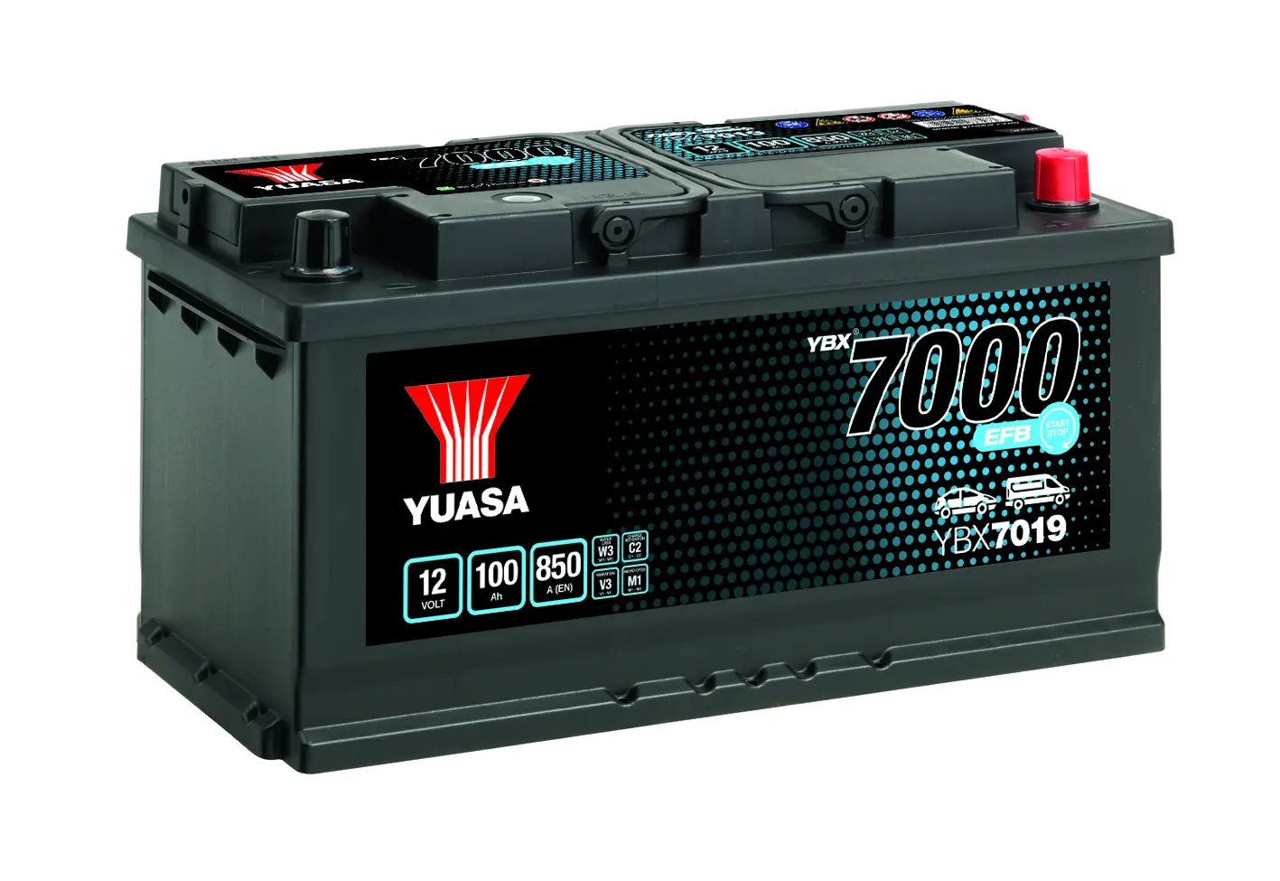 12V 100Ah 850A (EN) YBX7000 Yuasa YBX7019 EFB Start Stop Batterie