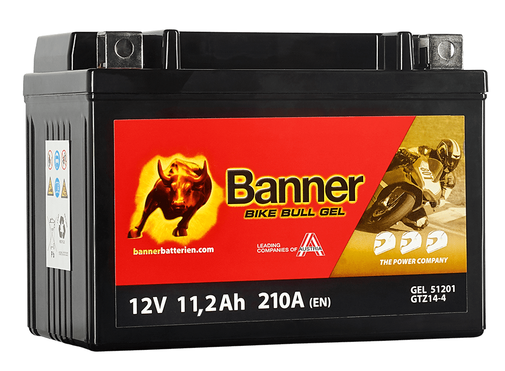 12V 11,2Ah 210A Banner Bike Bull GEL 51201 Motorradbatterie GTZ14-4