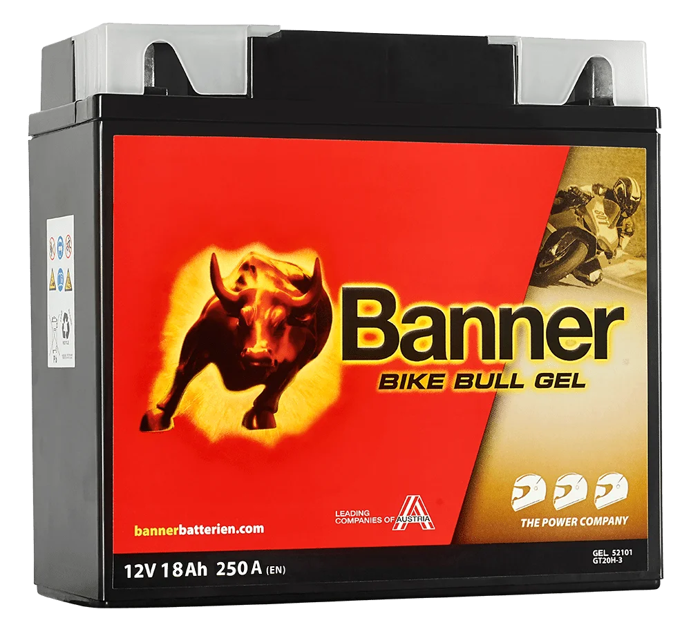 12V 18Ah 250A Banner Bike Bull GEL 52101 Motorradbatterie GT20H-3