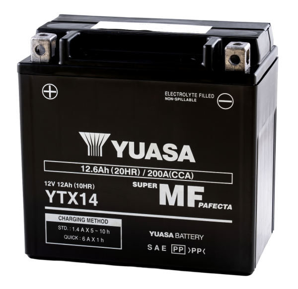 YUASA MF YTX14-BS Motorradbatterie AGM 12V 12Ah